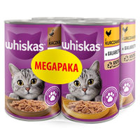 Produktbild von Whiskas Adult Nassfutter für erwachsene Katzen mit Huhn und Ente Stückchen in Gelee 4x400 g