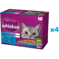 Produktbild von Whiskas Adult Nassfutter für Katzen mit Lachs, Thunfisch und Kabeljau in Gelee, 48 x 85g - 48 x 85 g