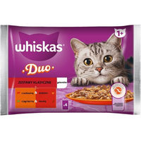 Produktbild von Whiskas Adult Nassfutter für Katzen mit Rind, Geflügel, Lamm und Ente in Stückchen in Gelee 340g - 4 x 85 g