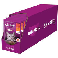 Produktbild von Whiskas Adult Nassfutter für Katzen mit Rind und Geflügel in Gelee 28 Beutel à 85g - 28 x 85 g