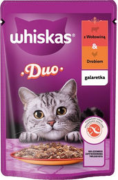 Whiskas Adult Nassfutter für Katzen mit Rind und Geflügel Stückchen in Gelee 56 Beutel à 85g - 85 g – Bild 1 von 6