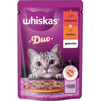 Produktbild von Whiskas Adult Nassfutter für Katzen mit Rind und Geflügel Stückchen in Gelee 56 Beutel à 85g - 85 g
