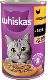 Whiskas Adult Nassfutter Mix Huhn und Rind Stückchen in Soße für Katzen 400g - 400 g – Bild 1 von 5