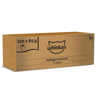 Produktbild von Whiskas Adult Nassfutter Stückchen in Gelee Geflügel Auswahl 120 x 85g