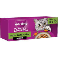 Produktbild von Whiskas Adult Tasty Mix Nassfutter Stückchen in Soße für erwachsene Katzen 4 x 85 g