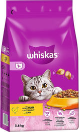 Whiskas Adult Trockenfutter Huhn für erwachsene Katzen 3 x 3,8kg ohne Farb- und Aromastoffe - 3 x 3,8 kg – Bild 1 von 13