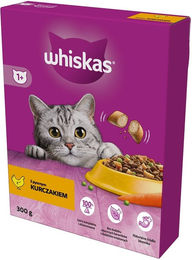 Whiskas Adult Trockenfutter mit Huhn für erwachsene Katzen 6 x 300 g im Karton - 6 x 300 g – Bild 1 von 9