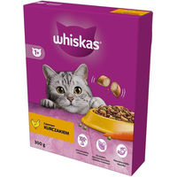 Produktbild von Whiskas Adult Trockenfutter mit Huhn für erwachsene Katzen 6 x 300 g im Karton - 6 x 300 g