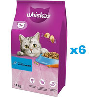 Produktbild von Whiskas Adult Trockenfutter mit Thunfisch für ausgewachsene Katzen, 6x 1,4 kg Beutel, ohne Farb- und Aromastoffe - 6 x 1,4 kg
