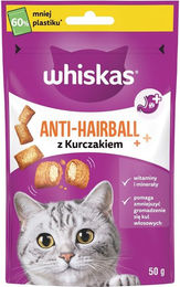 Whiskas Anti-Haarball Leckerlis mit Huhn für adulte Katzen 50 g - 6 x 50 g – Bild 1 von 6
