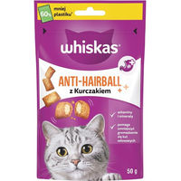 Produktbild von Whiskas Anti-Haarball Leckerlis mit Huhn für adulte Katzen 50 g - 6 x 50 g