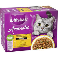 Produktbild von Whiskas Aromatic Nassfutter für Katzen Adult Geflügel Auswahl Stückchen in Sauce 48 x 85g - 48 x 85 g