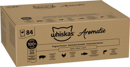 Whiskas Aromatic Selection Nassfutter für Katzen Adult Stückchen in Sauce 84 x 85 g – Bild 1 von 11