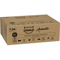Produktbild von Whiskas Aromatic Selection Nassfutter für Katzen Adult Stückchen in Sauce 84 x 85 g