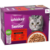 Produktbild von Whiskas Classic Selection Stückchen in Sauce für Senior Katzen 12 x 85 g Beutel