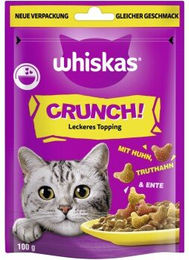 Whiskas Crunch Leckerli für Katzen mit Huhn, Truthahn und Ente 6x100 g - 6 x 100 g – Bild 1 von 2