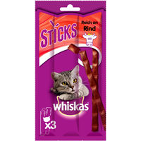 Produktbild von Whiskas Crunchy Sticks für Katzen mit Rind ohne Farb- und Aromastoffe 18 g