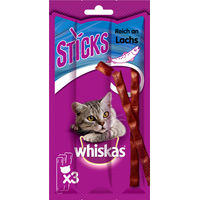 Produktbild von Whiskas Crunchy Sticks mit Lachs für die Haut- und Fellpflege 18 g