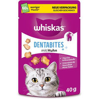 Produktbild von Whiskas Dentabites Zahnpflege Dentalsnack für adulte Katzen mit Huhn 40 g - 3 x 40 g