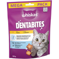 Produktbild von Whiskas Dentabites Zahnpflege Leckerli mit Huhn für Katzen aller Altersstufen 2 x 120 g