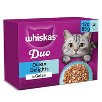 Produktbild von Whiskas Duo Ocean Delights Katzennassfutter Stückchen in Gelee für erwachsene Katzen 12 x 85g - 12 x 85 g