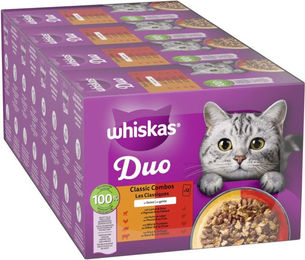 Produktbild von Whiskas Duo Portionsbeutel Classic Combos Katzen Nassfutter Adult Stückchen in Gelee 48 x 85 g - 48 x 85 g