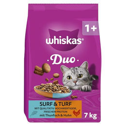 Whiskas Duo Trockenfutter Surf & Turf für ausgewachsene Katzen mit Fisch 7kg – Bild 1 von 4