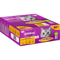 Produktbild von Whiskas Geflügel Auswahl Stückchen in Gelee für erwachsene Katzen 80 x 85g Multipack - 80 x 85 g