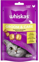 Whiskas Groom & Care Katzen Leckerli mit Huhn für Haut & Fell 8x45 g - 8 x 45 g – Bild 1 von 3