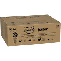 Produktbild von Whiskas Junior Katzen Nassfutter Geflügel Stückchen in Gelee für Kitten 84 x 85 g