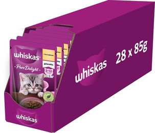 Whiskas Junior Katzen Nassfutter Huhn Stückchen in Gelee für Kitten 28x85g - 28 x 85 g – Bild 1 von 5