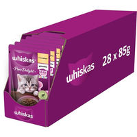 Produktbild von Whiskas Junior Katzen Nassfutter Huhn Stückchen in Gelee für Kitten 28x85g - 28 x 85 g