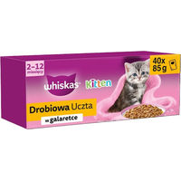 Produktbild von Whiskas Junior Nassfutter für Kätzchen mit Huhn Ente Geflügel und Pute in Gelee 40x85g - 40 x 85 g