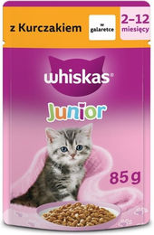 Produktbild von Whiskas Junior Nassfutter für Kätzchen mit Huhn in Gelee 85 g