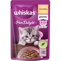 Produktbild von Whiskas Junior Nassfutter für Kitten mit Huhn in Gelee ohne Farb- und Aromastoffe sowie Konservierungsstoffe 85g - 85 g