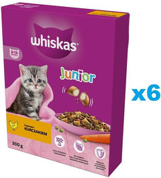 Whiskas Junior Trockenfutter Huhn für Kätzchen 6x300 g - 6 x 300 g – Bild 1 von 10