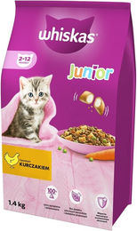 Whiskas Junior Trockenfutter Huhn für Kitten 1,4 kg ohne Farb- und Aromastoffe - 2 x 1,4 kg – Bild 1 von 3