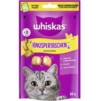 Produktbild von Whiskas Katzen Leckerli Knuspertaschen Huhn und Käse 6x60 g - 6 x 60 g