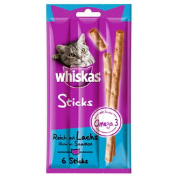 Whiskas Katzen Leckerli Sticks mit Lachs für erwachsene Katzen 14 x 6 g - 6 x 36 g – Bild 1 von 13