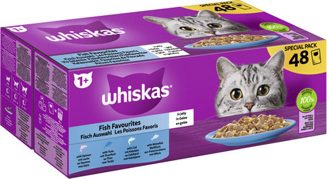 Whiskas Katzen Nassfutter Adult Fisch Stückchen in Gelee 85g - 144 x 85 g – Bild 1 von 2