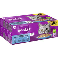 Produktbild von Whiskas Katzen Nassfutter Adult Fisch Stückchen in Gelee 85g - 144 x 85 g