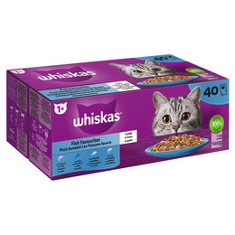 Whiskas Katzen Nassfutter Fisch Auswahl Stückchen in Gelee für erwachsene Katzen 40 x 85 g - 40 x 85 g – Bild 1 von 6