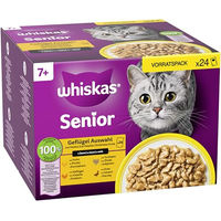 Produktbild von Whiskas Katzen Nassfutter Geflügel Stückchen in Sauce Senior 48x85g - 48 x 85 g