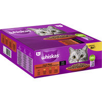 Produktbild von Whiskas Katzen Nassfutter Klassische Auswahl Stückchen in Sauce für erwachsene Katzen 80 x 85g Multipack
