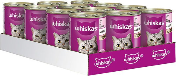 Whiskas Katzen Nassfutter Lachs in Gelee Adult 12 x 400 g - 12 x 400 g – Bild 1 von 5