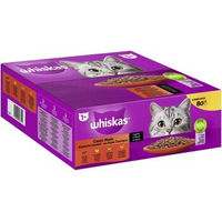 Produktbild von Whiskas Katzen Nassfutter Multipack Stückchen in Sauce Rind Huhn Lamm Geflügel Adult 80 x 85g - 80 x 85 g