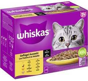 Whiskas Katzen Nassfutter Senior Geflügel Auswahl in Sauce 12 x 85g Multipack - 12 x 85 g – Bild 1 von 7