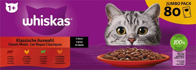 Whiskas Katzen Nassfutter Stückchen in Sauce für Adult 80 x 85 g – Bild 1 von 4