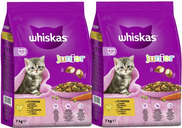 Whiskas Katzen Trockenfutter Junior Huhn 2 x 7kg ohne Farb- und Aromastoffe – Bild 1 von 4