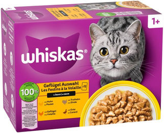 Whiskas Katzenfutter Geflügel Stückchen in Sauce Adult 12 x 85 g Multipack - 12 x 85 g – Bild 1 von 10